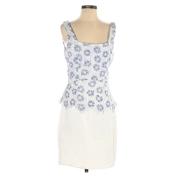 Badgley Mischka | Dresses | Belle Badgley Mischka Embroidered Crochet  Floral Mini | Poshmark